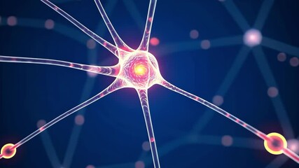 Detailed illustration of a neuron showcasing its complex structure. - Powered by Adobe