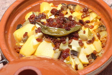 Fresh Moroccan Tajine or Tagine Close Up
