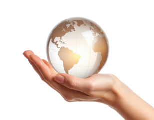 hand holding globe