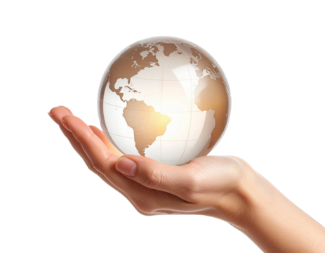 hand holding globe