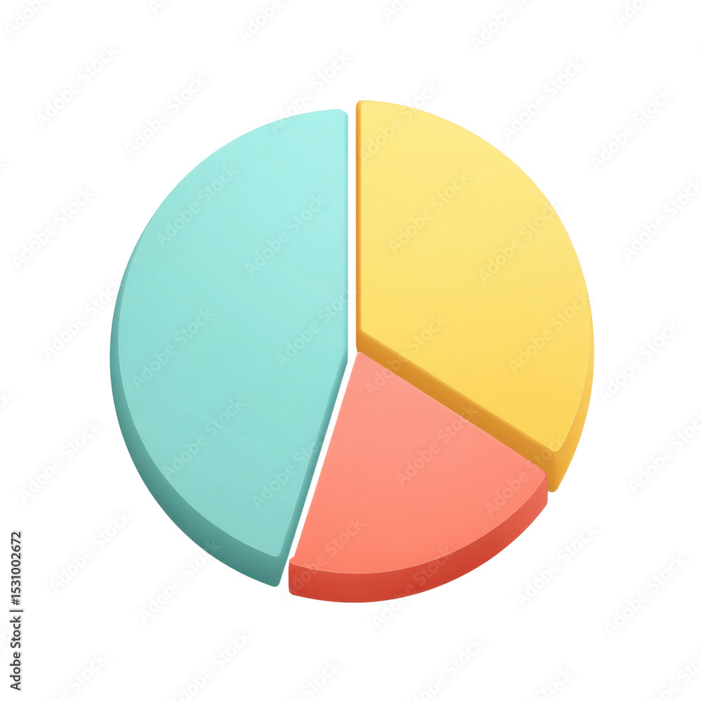 Poster colorful pie chart illustration representing data segmentation for business analysis and reporting t