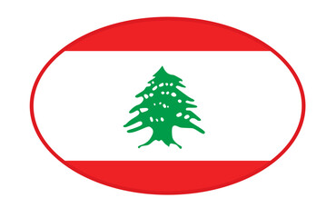 Lebanon flag ellipse shaped. vector	
