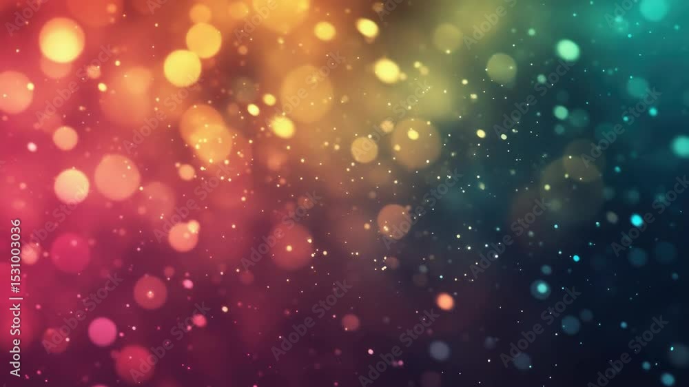 Poster bokeh background with vibrant colors and sparkles.