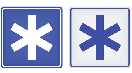 Obraz premium Road sign ambulance. vector illustration