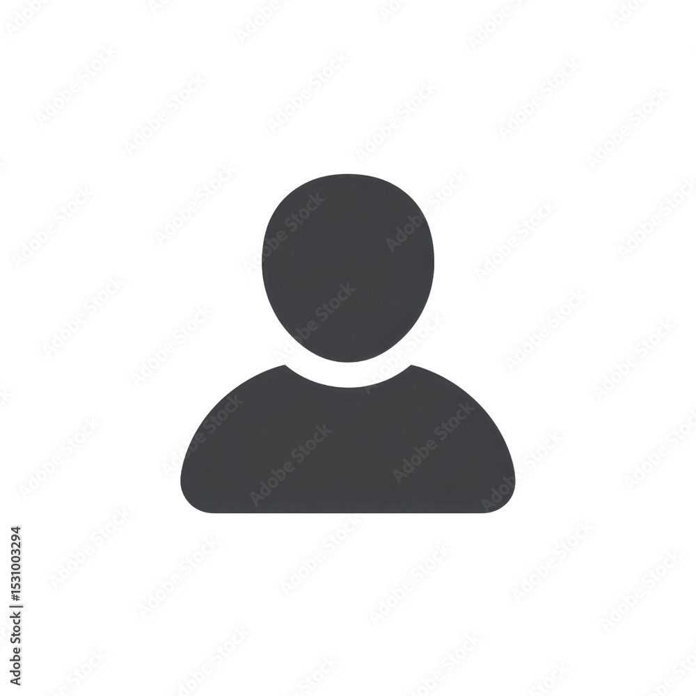 Poster minimalist user icon silhouette representing anonymity and online presence for digital and web desig