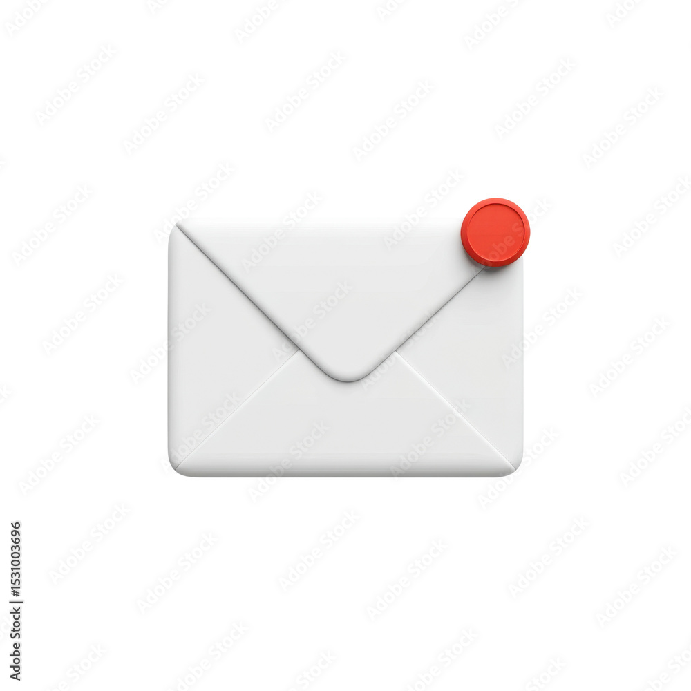 Poster classic white envelope with red wax seal isolated on a plain background for elegant correspondence a