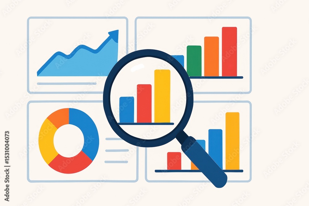Poster data analysis visualization with charts and graphs for business insights and performance metrics