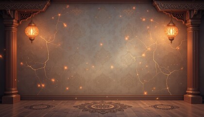 border background with ornamnet with glow effect, frame background celebration event with ornament line 