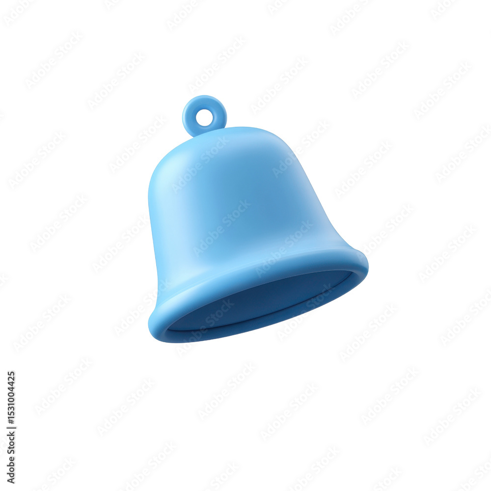 Poster soft blue bell shape isolated on white background for design projects and creative use in various ap