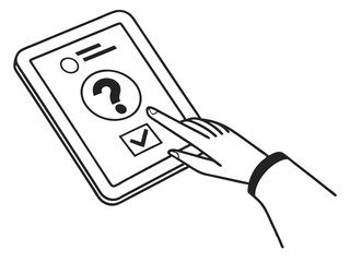 Modern Minimalist Black And White Icon Showing A Hand Or Symbol