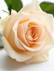 Soft peach rose bloom in bright light showcasing delicate petals
