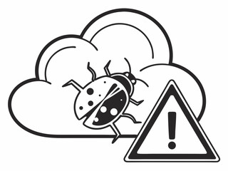 Professional Silhouette Icon Of A Cloud Split Open Revealing Symbol