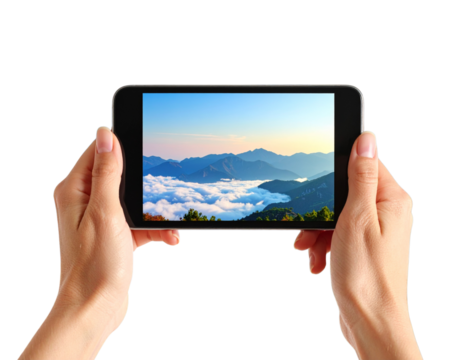 hands holding tablet pc
