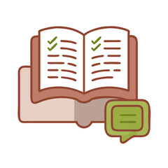 Reading Icon — Open Book and Study Session Graphic Symbol