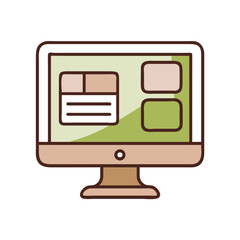 Tech Monitor Icon – Computer Screen and Digital Display Symbol for Technology, Devices, and User Interfaces