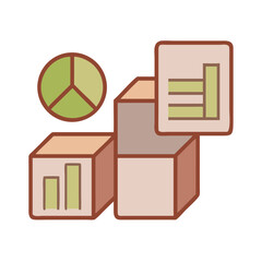 Analytics Block Icon — Data Segmentation and Dashboard Visualization