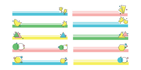 Footer lower third in colorful abstract shapes