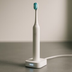 Innovative IoT toothbrush dock showcases subtle charging indicator for modern dental care