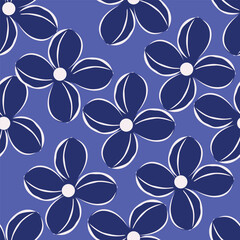 Colorful hand draw flowers seamless pattern. Can be used for fabric textile wallpaper.	