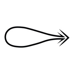 Curved Black Arrow Icon in Motion