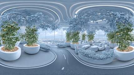 Rows of plants in white containers within a greenhouse interior embody the principles of agriculture, cultivation, and sustainable farming