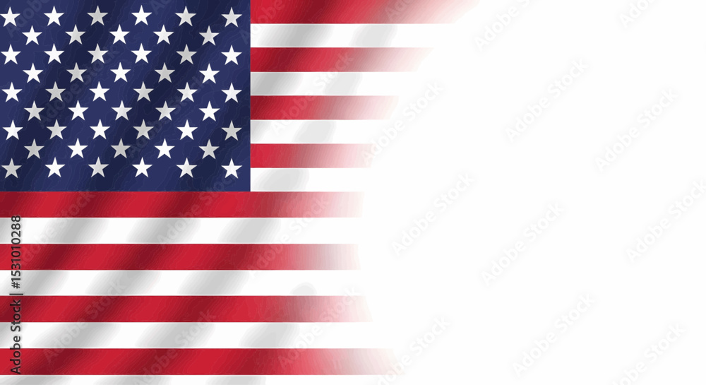 Poster high-quality image of a partial usa flag with a dark blue canton containing white five-pointed stars