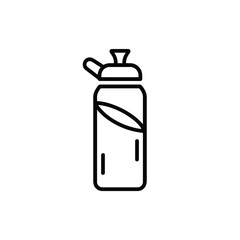Minimalist Black and White Line Art of a Water Bottle