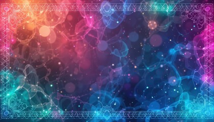 border background with ornamnet with glow effect, frame background celebration event with ornament line 