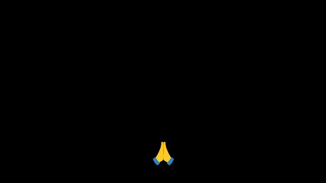 Folded hands Prayer hands emoji Floating Animation