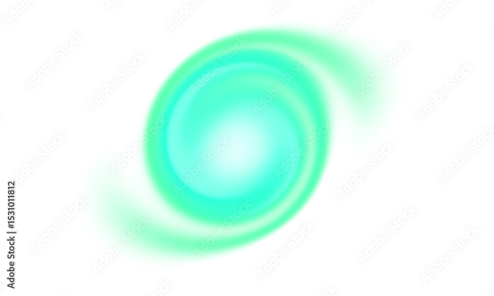 Poster Neon green glowing abstract shape with smooth gradient on transparent background. Futuristic and dynamic design element