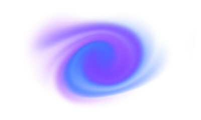 Abstract glowing liquid shape with purple and blue neon gradient on transparent background. Futuristic and dynamic design element