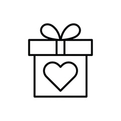 Gift Box with Heart Icon for Valentine s Day or Anniversary
