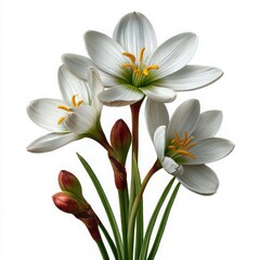Fototapeta premium White rain lily bouquet isolated on white background