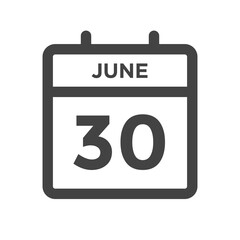 June 30 Calendar Day or Calender Date - Deadline or Appointment