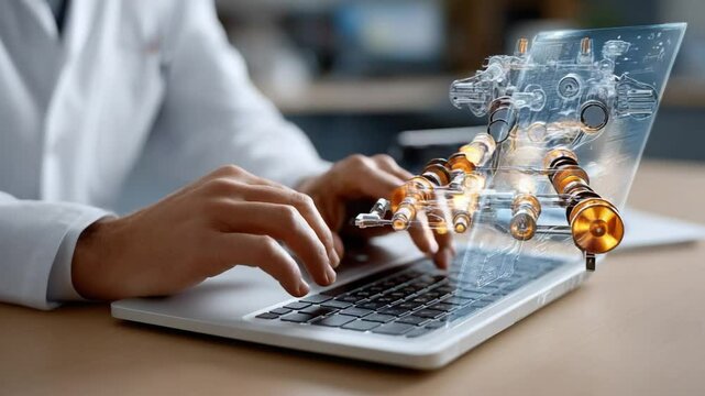 Engineering Innovation: A hands-on exploration of a digital mechanical structure, showcasing advanced engineering and technological prowess. A scene of human ingenuity.