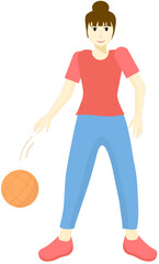 Woman maintain their health by playing basketball