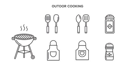 A collection of line art icons representing dental care, oral hygiene, and dentistry tools like toothbrushes, floss, and mirrors