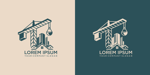 Building Construction Logo type template