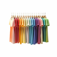 Pastel Rainbow Tshirts Hanging Wooden Hangers t-shirts