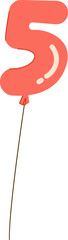 Number Five Shape Balloon