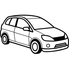 Urban Hatchback line art vector 