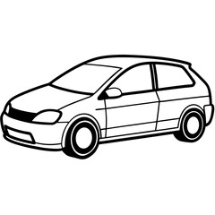 Urban Hatchback line art vector 