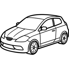 Urban Hatchback line art vector 