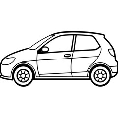 Urban Hatchback line art vector 
