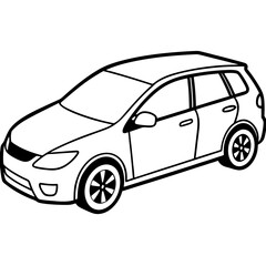 Urban Hatchback line art vector 