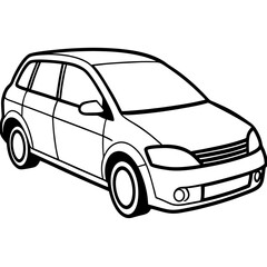 Urban Hatchback line art vector 