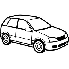 Urban Hatchback line art vector 