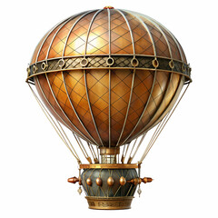 Vintage Steampunk Hot Air Balloon Brown Gold Metal Design