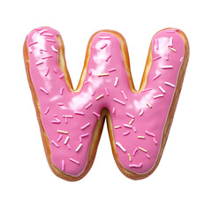 Delicious Pink Donut Letter "W"