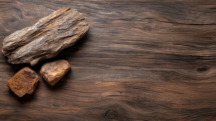 An Isolated Piece of Wood on Wooden Floor Perfectly Framed for Text Display